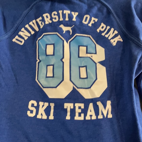 Pink Victoria Secrets Medium Blue university hoodie - Picture 5 of 7